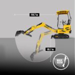 MechMaxx Mini Compact Excavator with B&S VANGUARD 408cc 14HP Engine, 65.7″ Max Digging Depth, 2370 lb Operating Weight, Model MEC10 - Image 26