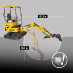 MechMaxx Mini Compact Excavator with Kubota D722 Engine, 65.7″ Max Digging Depth, 2700 lb Operating Weight, Model MEC12 - Image 25