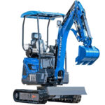 TYPHON TERROR XIX STORM Mini Excavator – 4000lbs Trench Digger with Boom Swing, Canopy, Retractable Tracks