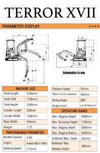 2025 3800 lb TYPHON TERROR XVII Mini Excavator Rubber Track with Kubota D902 Diesel Engine USA - Image 12