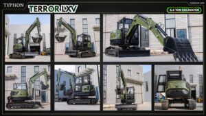 TYPHON TERROR LXV 6.6 Ton Excavator Kubota V2607 56.9HP AC/Heater Cabin Boom Swing - Image 17