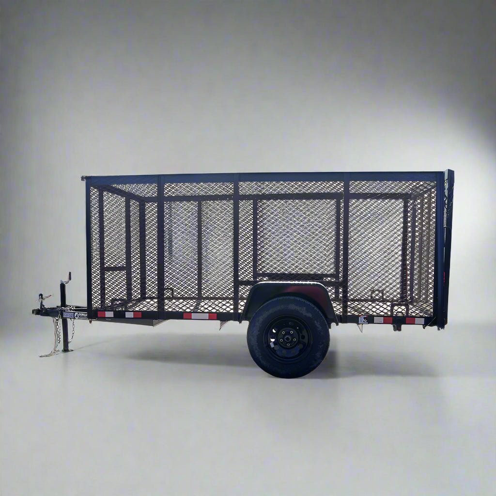 5×10 Straight Deck Utility Trailer 4ft Mesh Sides 3500lb Axle 5×10 Straight Deck Utility Trailer 4ft Mesh Sides 3500lb Axle - Image 1