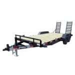 7′ x 18′ Skid Steer Equipment Trailer (2) 6000lb Axles with Stand-Up Ramps 12K GVWR