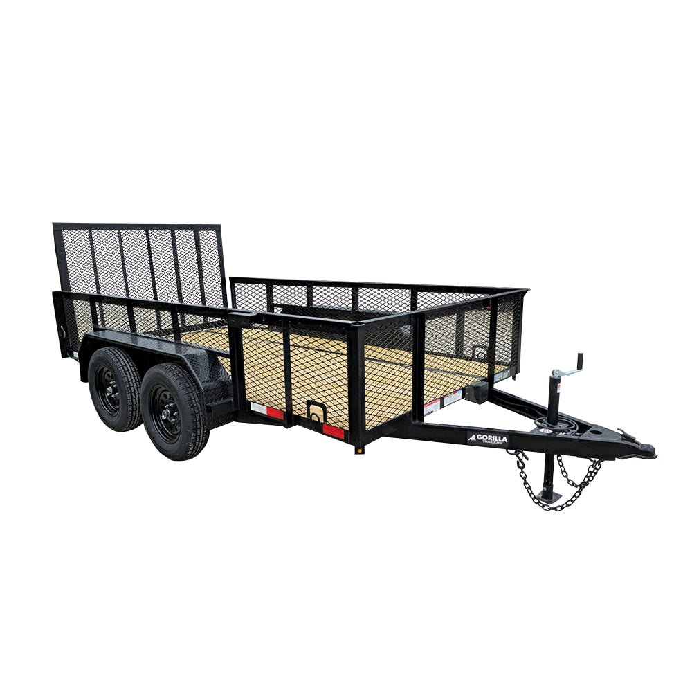 6.4×12 Straight Deck Utility Trailer with 2ft Mesh Sides (2) 3,500lb Axles 6.4×12 Straight Deck Utility Trailer with 2ft Mesh Sides (2) 3,500lb Axles - Image 1