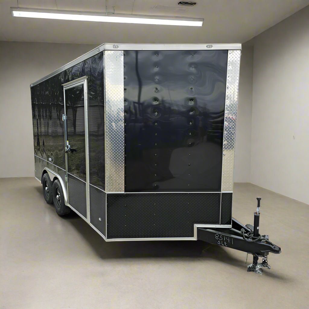Enclosed Trailer 8.5′ X 14′ Black – Custom Car Equipment ATV Storage Enclosed Trailer 8.5′ X 14′ Black – Custom Car Equipment ATV Storage - Image 1