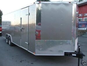 Enclosed Trailer 8.5’x24′ Silver – Car Motorcycle Cargo Hauler Storage