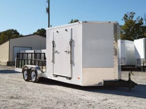 Enclosed Utility Hybrid Trailer 7’x20′ – Lawn Mower Equipment Hauler Storage - Image 6