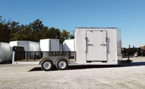 Enclosed Utility Hybrid Trailer 7’x20′ – Lawn Mower Equipment Hauler Storage - Image 9