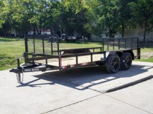 7×14 Utility Trailer with Side Gate and Dbl Brake (2) 3,500lb Axle - Image 3
