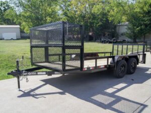 6.4×16 Dovetail Utility Trailer Stacked Baskets (2) 3500lb Axles