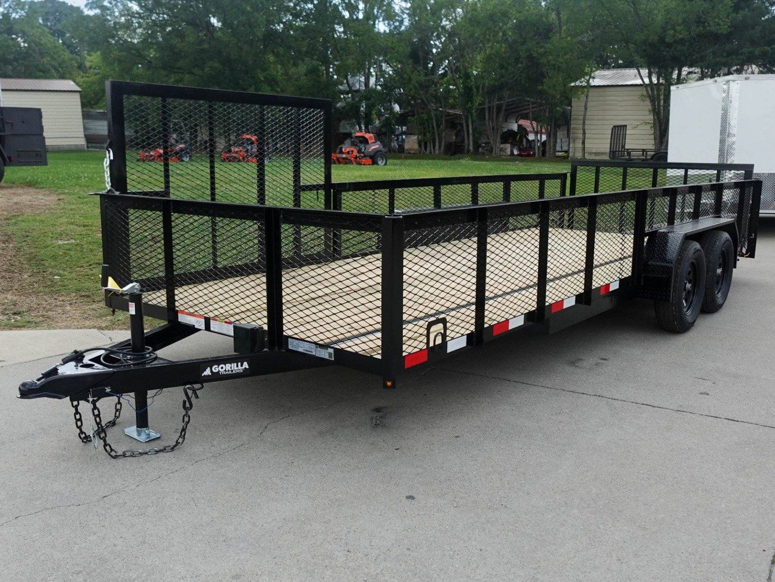 7×20 Dovetail Utility Trailer 2ft Mesh Side with Side Gate (2) 3,500lb Axles 7×20 Dovetail Utility Trailer 2ft Mesh Side with Side Gate (2) 3,500lb Axles - Image 1