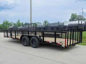 7×20 Dovetail Utility Trailer 2ft Mesh Side with Side Gate (2) 3,500lb Axles - Image 4
