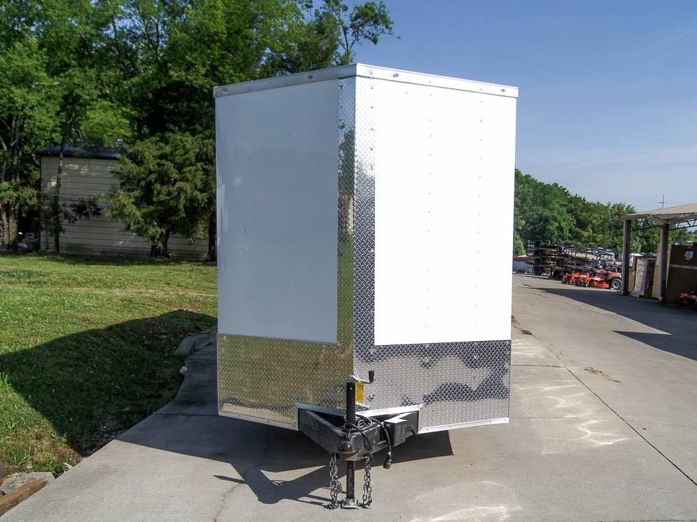 7×20 Enclosed Trailer White – Silver ATP Barn Door (2) 3500lb Axles 7×20 Enclosed Trailer White – Silver ATP Barn Door (2) 3500lb Axles - Image 1
