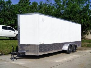 7×20 Enclosed Trailer White – Silver ATP Barn Door (2) 3500lb Axles - Image 2