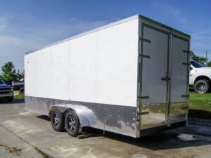 7×20 Enclosed Trailer White – Silver ATP Barn Door (2) 3500lb Axles - Image 4
