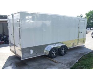 7×20 Enclosed Trailer White – Silver ATP Barn Door (2) 3500lb Axles - Image 5