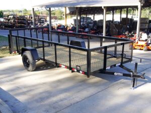 6.4×14 Dovetail Utility Trailer with 2ft Mesh Sides 3,500lb Axle