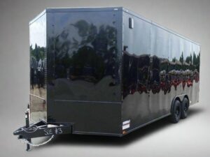 8.5×20 Black V-Nose Enclosed Trailer with Blackout Pkg (2) 5,200lb Axles