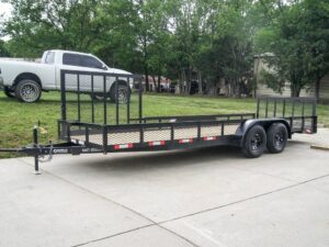 6.4×20 Utility Trailer with Side Gate and 18″ Mesh (2) 3,500lb Axles - Image 2