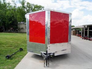 Custom Red 8.5×24 Enclosed Trailer (2) 5200lb Axles ATP Floor Storage