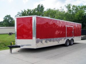 Custom Red 8.5×24 Enclosed Trailer (2) 5200lb Axles ATP Floor Storage - Image 2