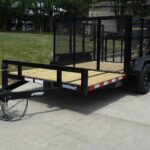 6.4×14 Dovetail Utility Open Deck Trailer (2) 3500 Axles Porta Potty and Portable Restroom