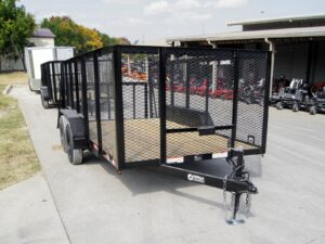 6.4×14 Dovetail Utility Trailer 4ft Mesh (2) 3500lb Axles