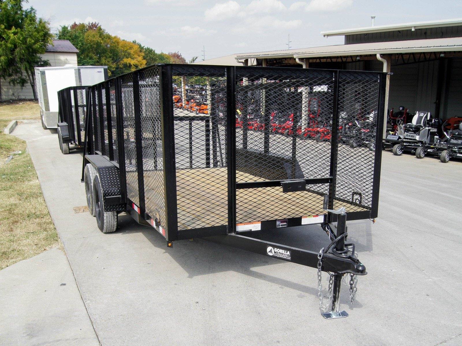 6.4×14 Dovetail Utility Trailer 4ft Mesh (2) 3500lb Axles 6.4×14 Dovetail Utility Trailer 4ft Mesh (2) 3500lb Axles - Image 1