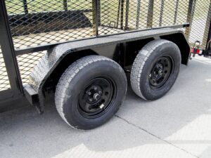 6.4×14 Dovetail Utility Trailer 4ft Mesh (2) 3500lb Axles - Image 12