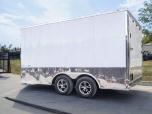 8.5×14 V-Nose Enclosed Trailer – Diamond Plate Floor Storage - Image 4