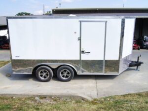 8.5×14 V-Nose Enclosed Trailer – Diamond Plate Floor Storage - Image 5