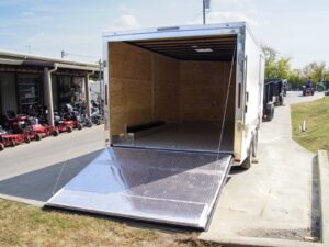 8.5×14 V-Nose Enclosed Trailer – Diamond Plate Floor Storage - Image 7