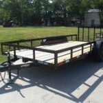 7×16 Utility Trailer Dovetail Powder Coated (2) 3,500lb Axles 7K GVWR