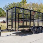 6.4′ X 14′ Tandem Axle Straight Utility Trailer – Mesh 6′ Sides