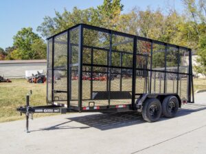 6.4′ X 14′ Tandem Axle Straight Utility Trailer – Mesh 6′ Sides