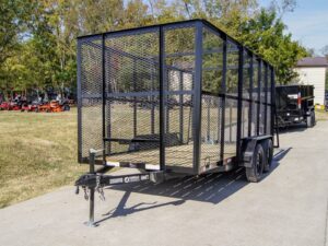 6.4′ X 14′ Tandem Axle Straight Utility Trailer – Mesh 6′ Sides - Image 3