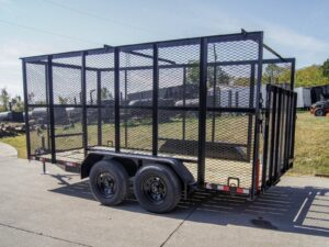 6.4′ X 14′ Tandem Axle Straight Utility Trailer – Mesh 6′ Sides - Image 8