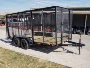 6.4′ X 14′ Tandem Axle Straight Utility Trailer – Mesh 6′ Sides - Image 11