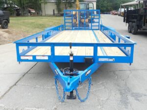 7×20 Heavy Duty Blue Straight Deck Utility Trailer (2) 5,200lb Axles with Brakes - Image 2