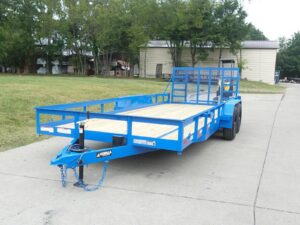 7×20 Heavy Duty Blue Straight Deck Utility Trailer (2) 5,200lb Axles with Brakes - Image 3