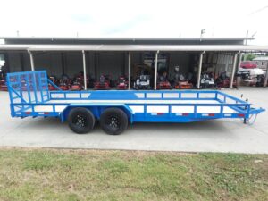 7×20 Heavy Duty Blue Straight Deck Utility Trailer (2) 5,200lb Axles with Brakes - Image 6