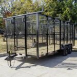 7×18 Tandem axle 2-3500lb Utility Trailer 6ft Mesh Sides with Ladder Racks 7K GVWR