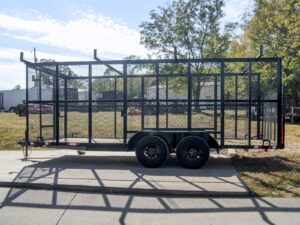 7×18 Tandem axle 2-3500lb Utility Trailer 6ft Mesh Sides with Ladder Racks 7K GVWR - Image 3