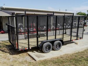 7×18 Tandem axle 2-3500lb Utility Trailer 6ft Mesh Sides with Ladder Racks 7K GVWR - Image 6