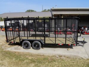 7×18 Tandem axle 2-3500lb Utility Trailer 6ft Mesh Sides with Ladder Racks 7K GVWR - Image 7