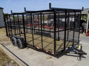 7×18 Tandem axle 2-3500lb Utility Trailer 6ft Mesh Sides with Ladder Racks 7K GVWR - Image 8