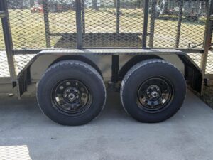 7×18 Tandem axle 2-3500lb Utility Trailer 6ft Mesh Sides with Ladder Racks 7K GVWR - Image 15