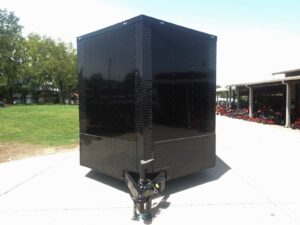 8.5×18 Black V-Nose Enclosed Trailer with Blackout Package (2) 3,500lb Axles - Image 2