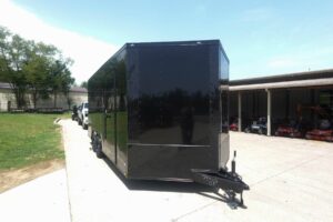 8.5×18 Black V-Nose Enclosed Trailer with Blackout Package (2) 3,500lb Axles - Image 3