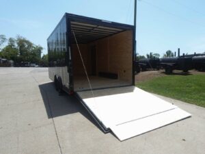 8.5×18 Black V-Nose Enclosed Trailer with Blackout Package (2) 3,500lb Axles - Image 13